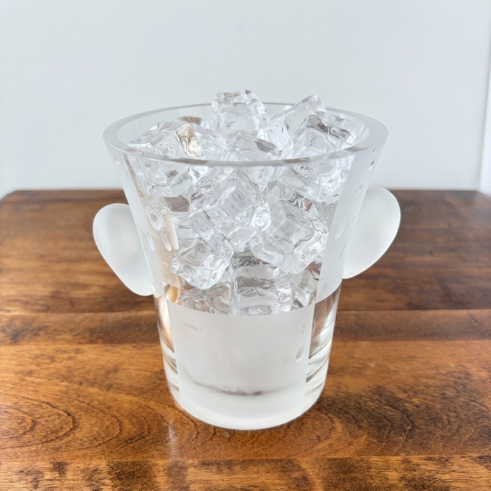 Nautica Glassware Frost Block Clear Small Ice Bucket